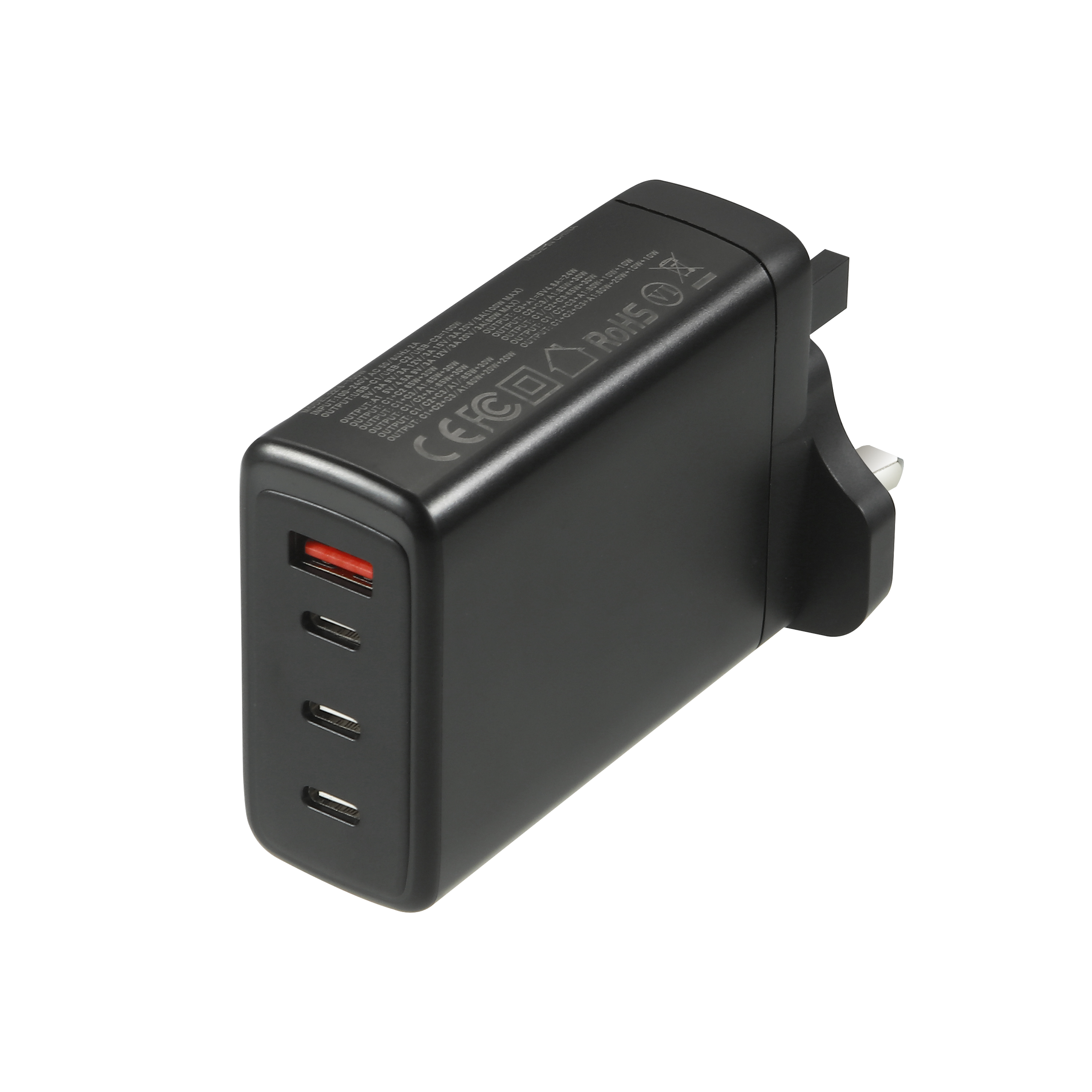 PD100W Dual USB C + USB A Wall Charger